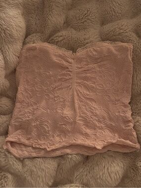 Full Tilt Pale Pink Lace-Trim Bustier Top